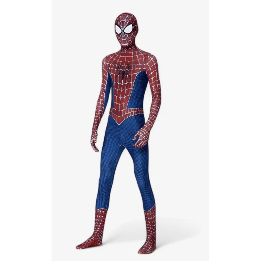 Spiderman Adult Spider-Man Bodysuit Mask Costume Superhero - NEW
